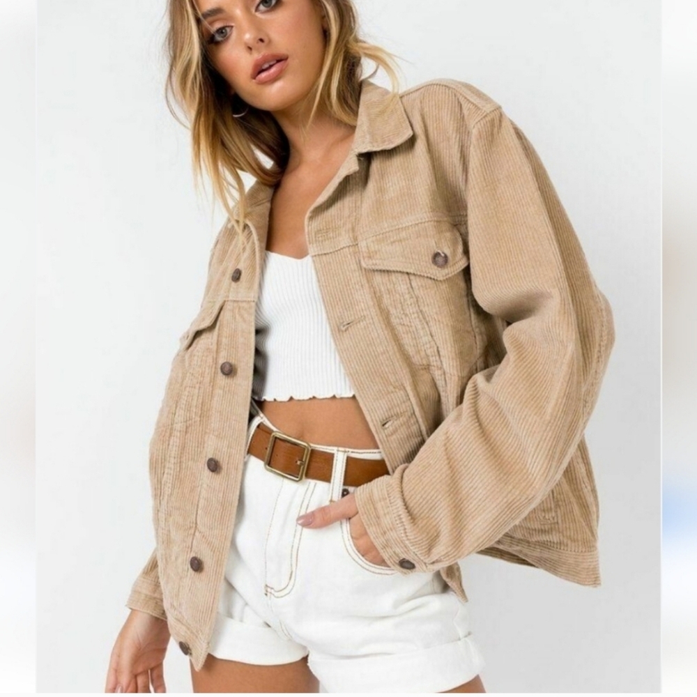 Princess Polly Beige Corduroy Jacket